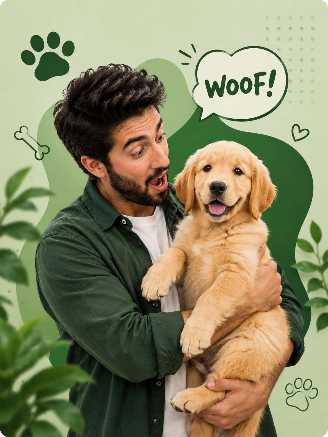 Happy pet owner with dog